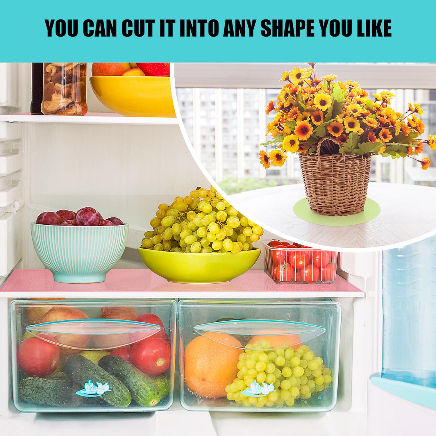Refrigerator Liners, Refrigerator Mat, Refrigerator Mats Liner, Fridge Liners, Freezer Liners, Fridge Shelves Mats -Pack of 16 Refrigerator Liners, Refrigerator Mat, Refrigerator Mats Liner, Fridge Liners, Freezer Liners, Fridge Shelves Mats -Pack of 16